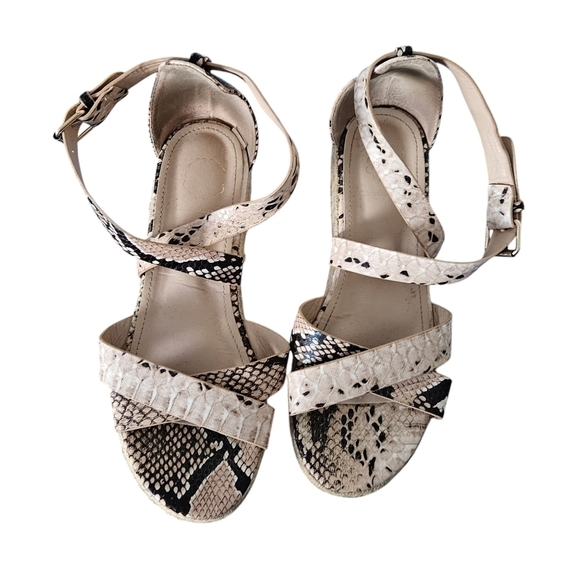 Christian LaCroix Snake Print Platform Espadrile Sandals size 9 - Picture 2 of 8